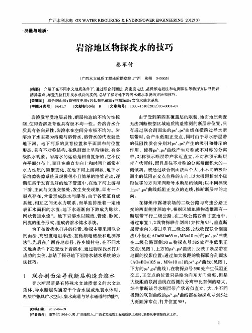 岩溶地区物探找水的技巧