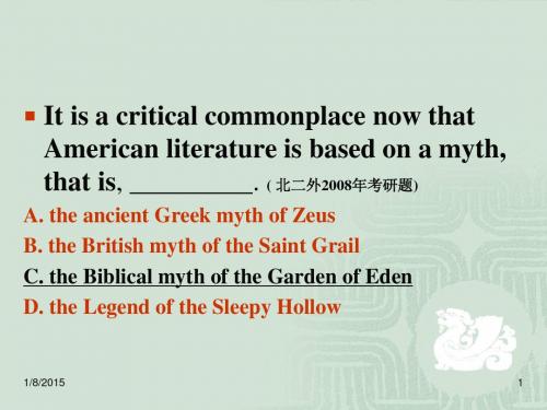 1.AN Introduction to History and Anthology of American literature
