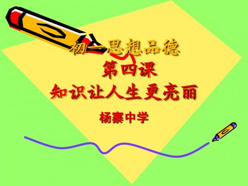 第四课 课件         知识让人生更亮丽
