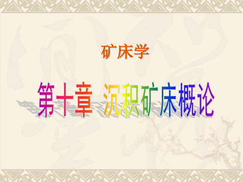 矿床学第十章  沉积矿床概论-精选文档18页