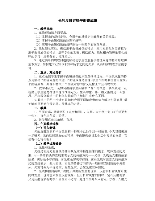 光的反射定律平面镜成像