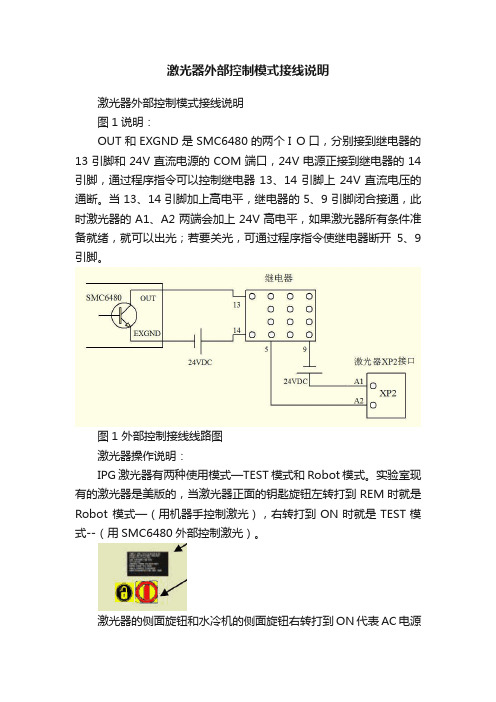 激光器外部控制模式接线说明