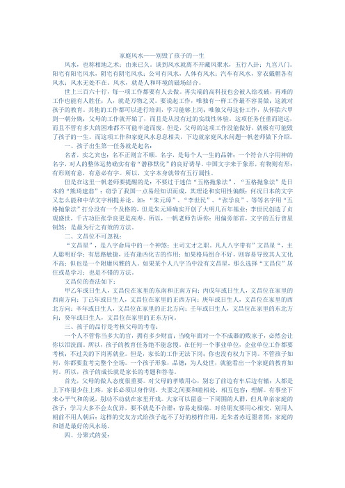 家庭风水——别毁了孩子的一生Microsoft Word 文档