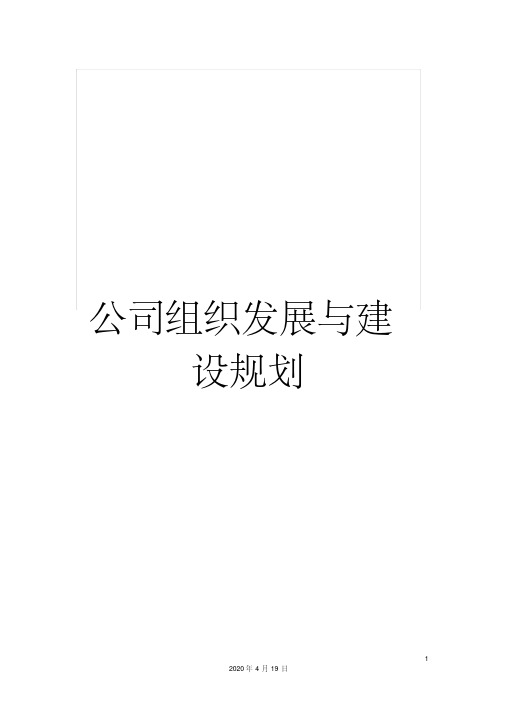 公司组织发展与建设规划