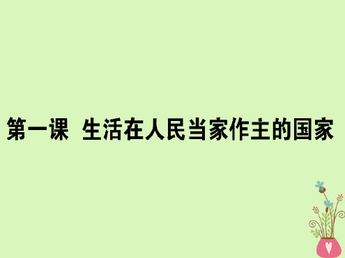 高考政治一轮复习1生活在人民当家作主的国家课件新人教版必修二