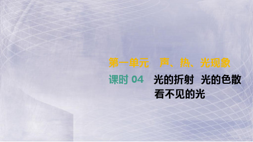湖南专用2019中考物理高分一轮单元04光的折射光的色散看不见的光课件(含答案)