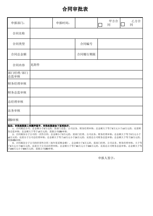 合同审批表