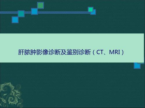 肝脓肿影像诊断及鉴别诊断ppt课件