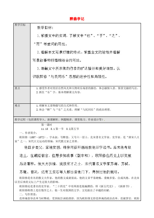 鲁教初中语文八上《26醉翁亭记》word教案 (1)