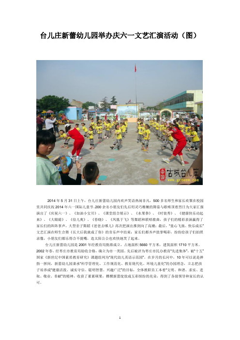 台儿庄新蕾幼儿园举办庆六一文艺汇演活动(图)