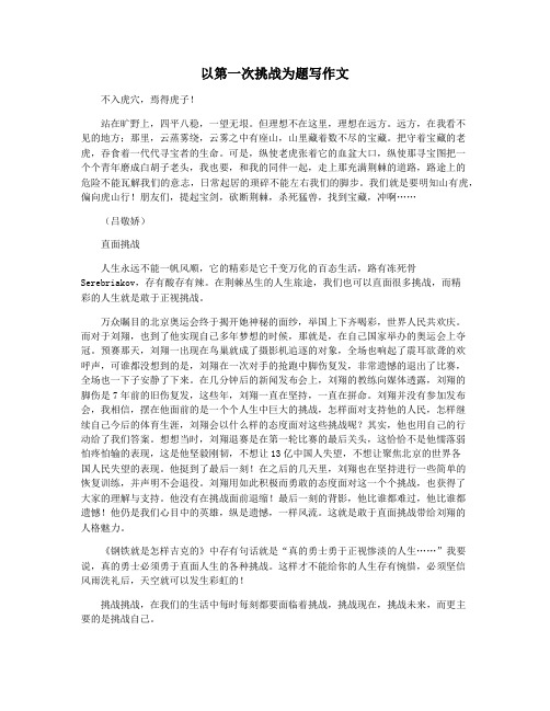 以第一次挑战为题写作文
