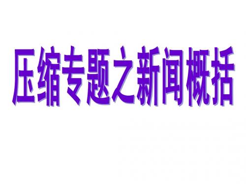 压缩专题之新闻概括