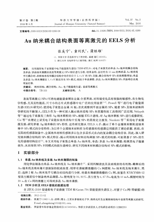 Au纳米耦合结构表面等离激元的EELS分析