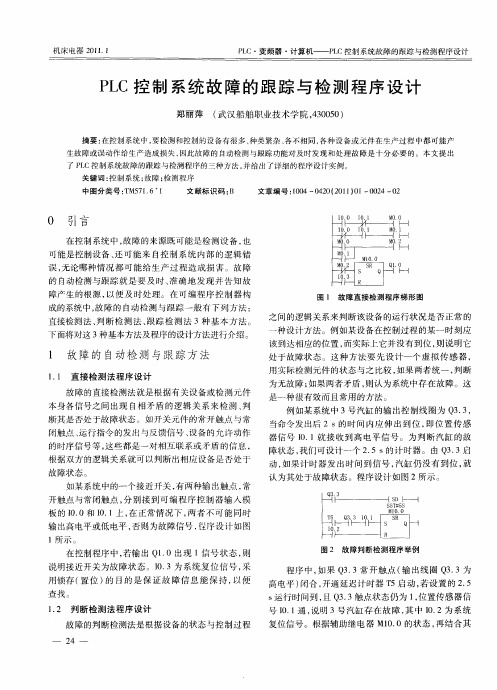 PLC控制系统故障的跟踪与检测程序设计