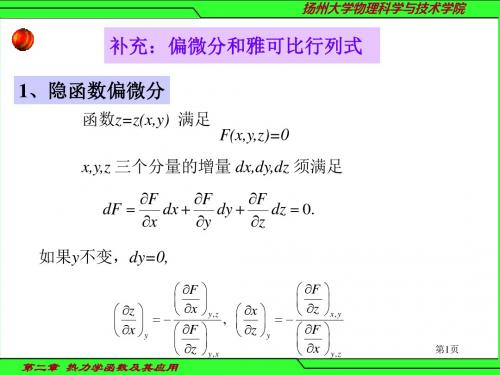 第二章热力学函数及其应用