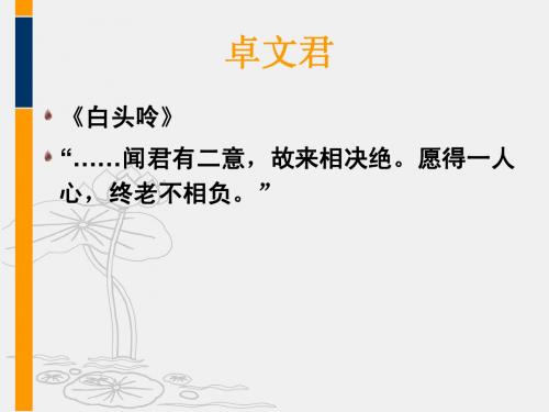 司马相如和卓文君