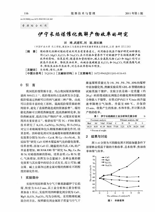 伊宁长焰煤催化热解产物收率的研究