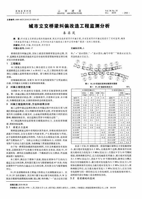 城市立交桥梁纠偏改造工程监测分析