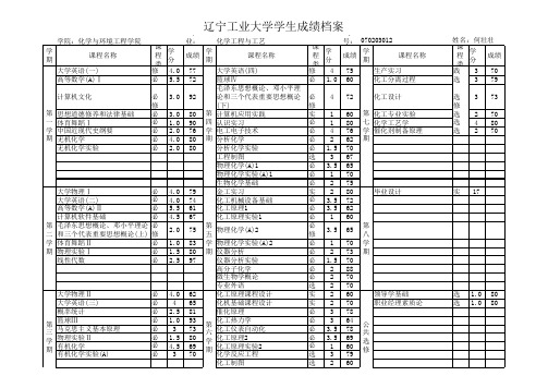 成绩单模板