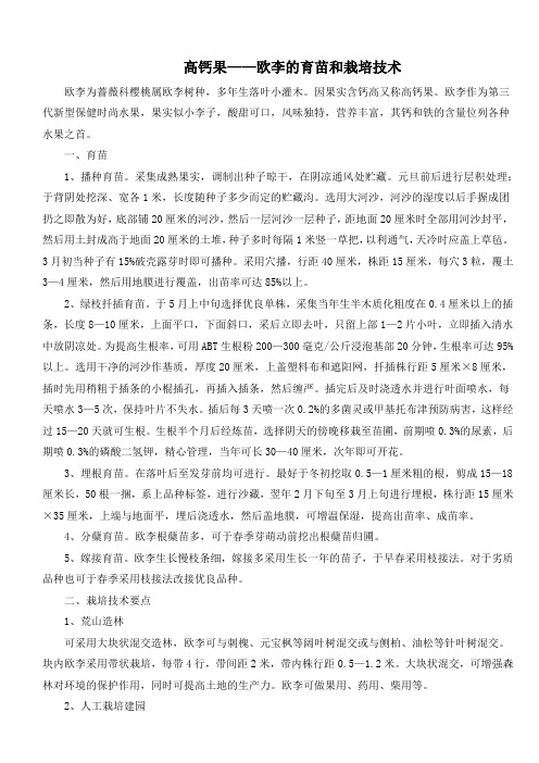 高钙果培育技术