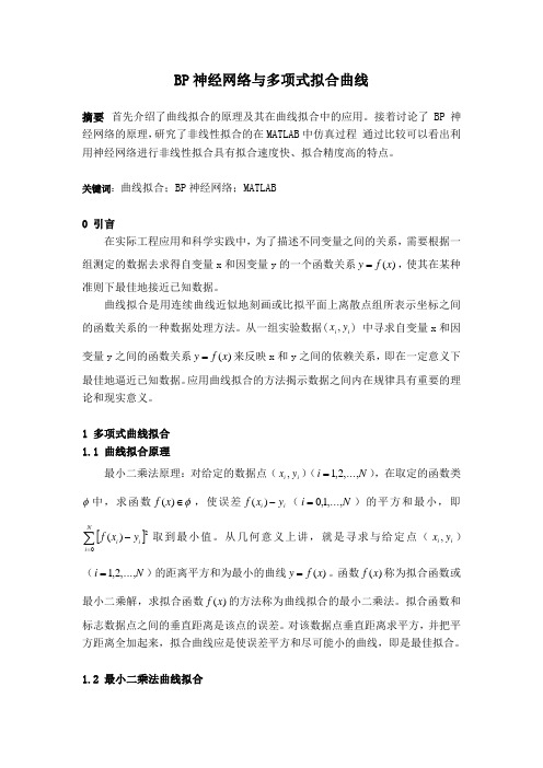 BP神经网络与多项式拟合曲线