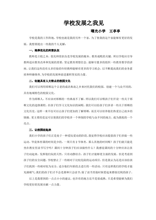 学校发展之我见