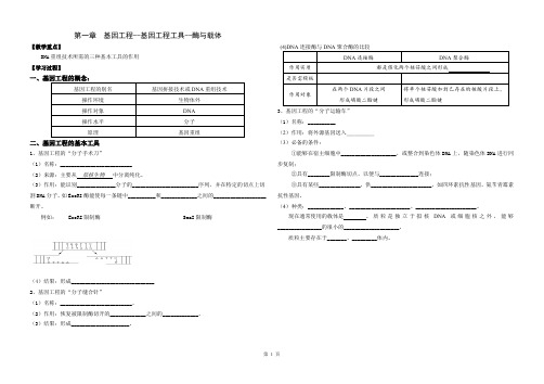基因工程的工具——酶与载体