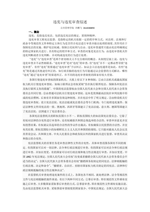 违宪与违宪审查综述