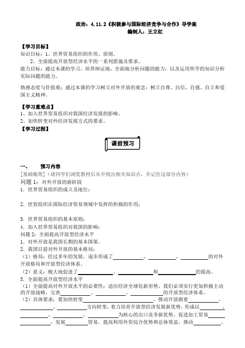 积极参与国际经济竞争与合作