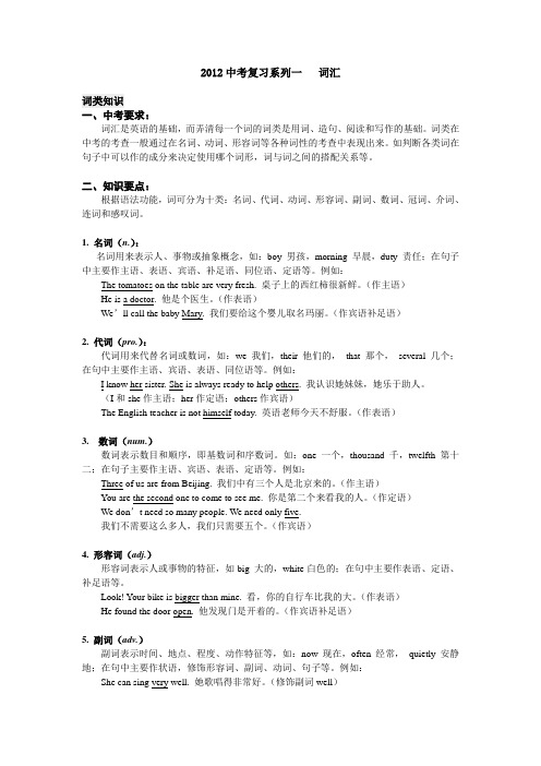2012年中考英语复习资料 2