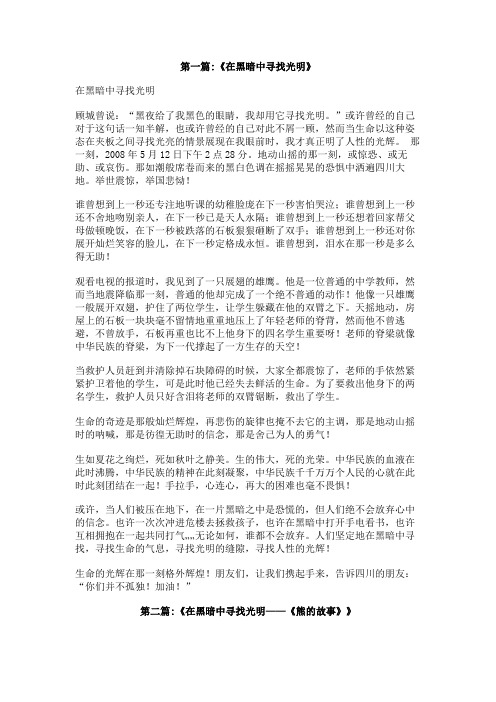 在黑暗中寻找光明