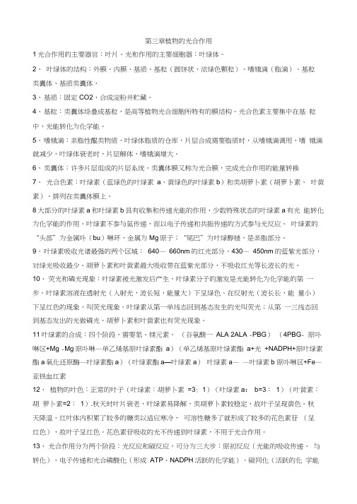 考研神圣总结03植物的光合作用