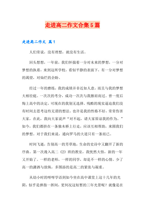 走进高二作文合集5篇