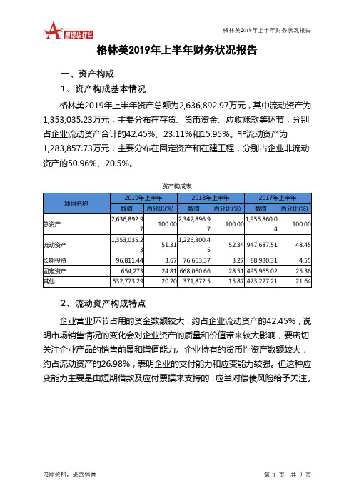 格林美2019年上半年财务状况报告