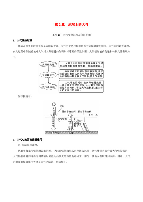 高中地理 第02章 地球上的大气章末复习学案 新人教版必修1