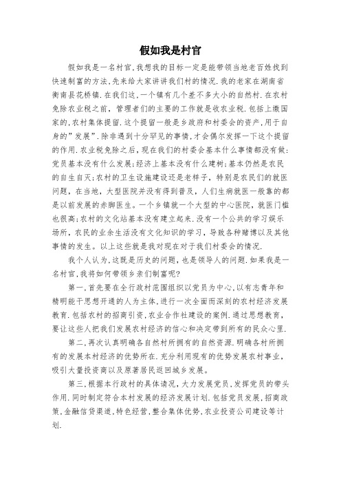 假如我是村官