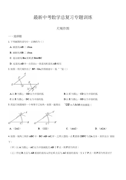 中考数学总复习专题训练：尺规作图(解析版).docx