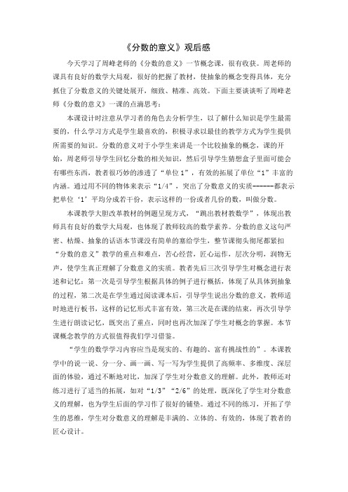 分数的意义观后感