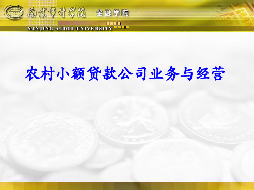 农村小额贷款公司业务与经营