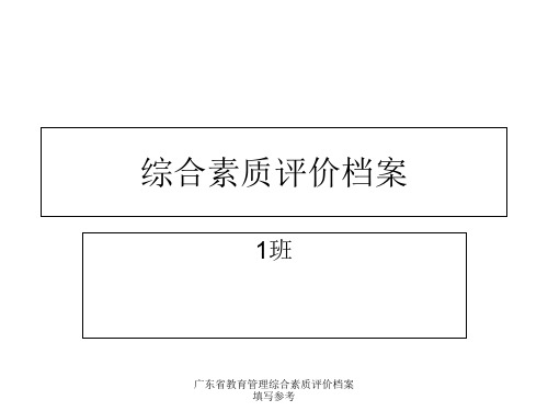 广东省教育管理综合素质评价档案填写参考