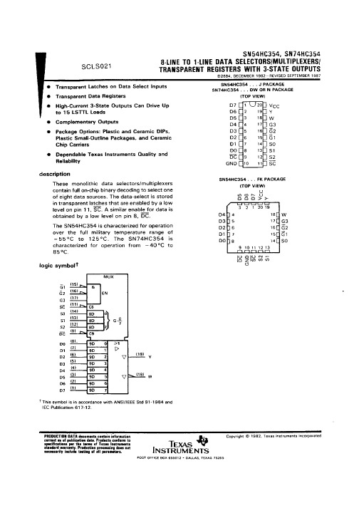 SN54HC354J资料