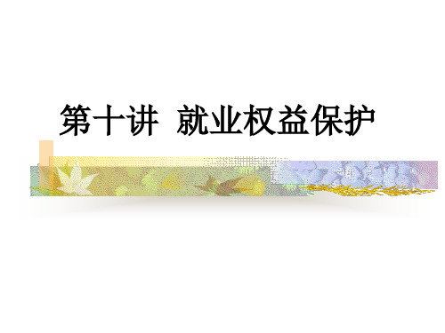 第十讲就业权益保护 ppt课件