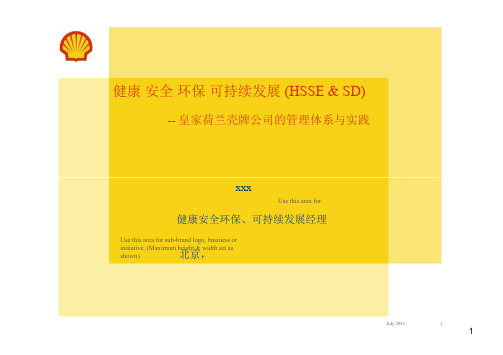壳牌公司HSSE管理体系ppt课件