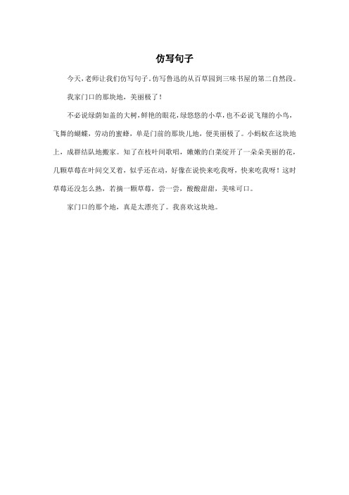 仿写句子_初中初一作文200字