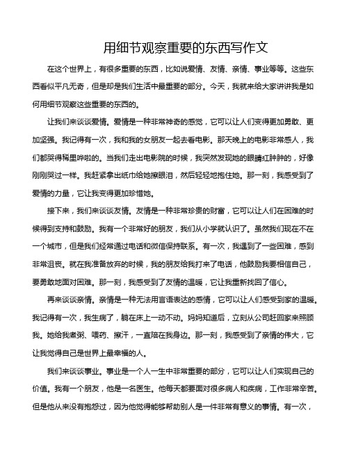 用细节观察重要的东西写作文