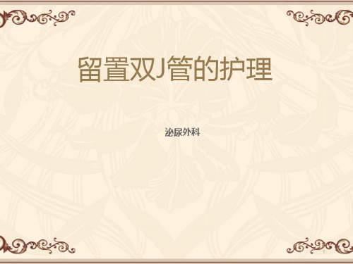留置双J管的护理PPT课件