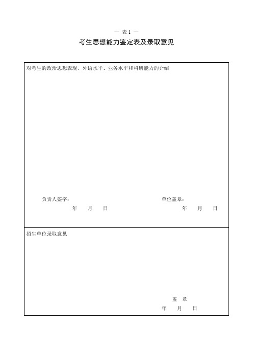 2017年太原理工大学博士研究生入学考试报名登记表