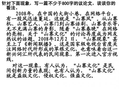 “山寨文化”作文LJ