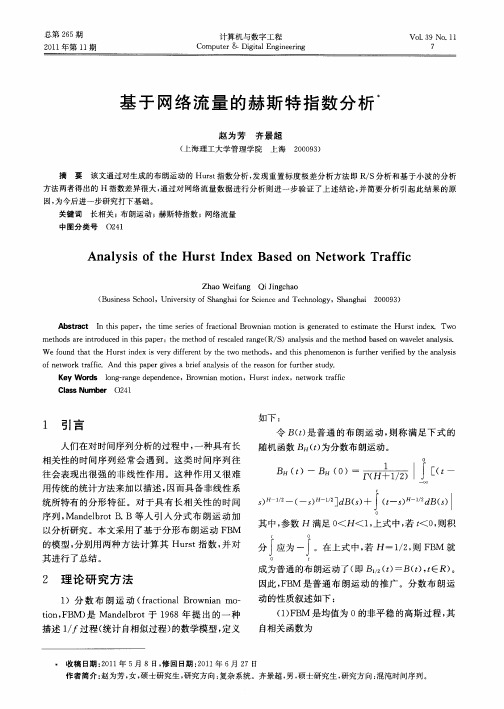 基于网络流量的赫斯特指数分析