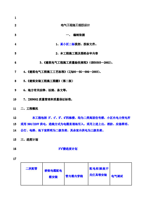 最新电气工程施工组织设计方案范本